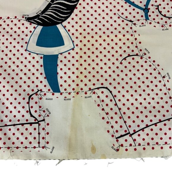 Vintage Cut & Sew Fabric Panel Polka Dot Pony Stuffed Animal Pillow 1950s 60s - Picture 3 of 4